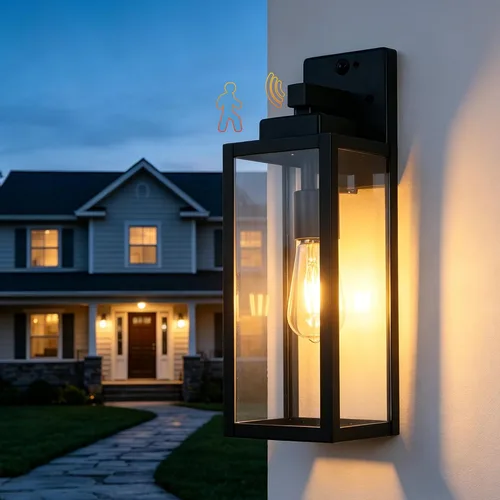 Miniatura 13 de Accesorio de Luz con Sensor de Movimiento del Amanecer al Anochecer para Exteriores, Luces Impermeables para Porche, Luz de Montaje en Pared