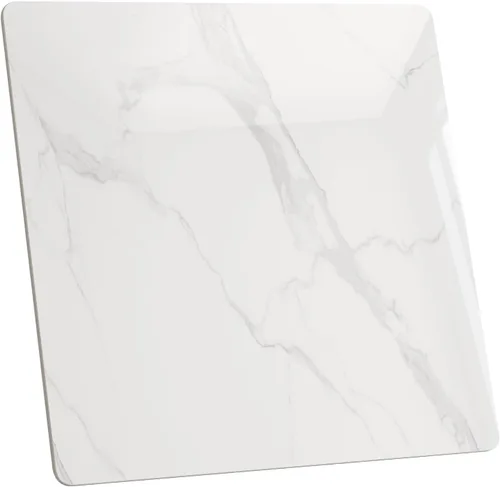 Miniatura 10 de Square Table Top, 19.6” White Sintered Stone Tabletop, DIY Replacement & Cover Marble Desktop, Scratch & Wear Resistant, Suitable for Indoor &