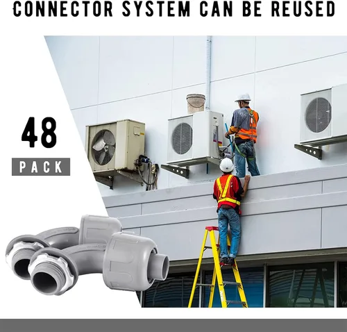 Miniatura 5 de Conector hermético para líquidos, conector de conducto eléctrico flexible no metálico, accesorios de conducto eléctrico de PVC de 90 grados