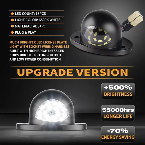 Miniatura 4 de Gempro Luces LED para Placa de Matrícula Trasera del Parachoques con Arnés de Cableado con Conector Pigtail para Camioneta Pickup Dodge Ram