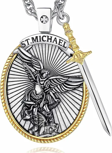 CELESTIA Medallas de plata de ley 925 San MiguelSan CristóbalSan BenitoSan GabrielVirgen MaríaJesúsCaravacaMetatrónSello de los Siete Arcángeles
