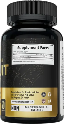 Miniatura 9 de Atlantis Nutrition Cápsulas Shilajit del Himalaya formuladas con 20% de ácido fúlvico Suplemento Shilajit del Himalaya para hombres y mujeres