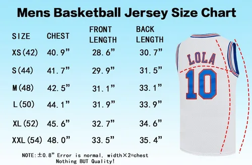 Miniatura 8 de Camiseta de baloncesto para hombre Lola #10 Space Movie Jersey Hip Hop Sports Shirt Halloween Party #10 Blanco XS-XXL