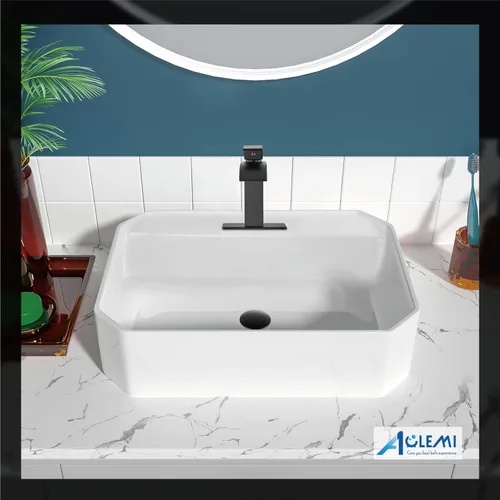 Miniatura 7 de Aolemi Grifo de baño de una sola manija, montaje en cubierta de 1 agujero, montaje en cubierta, lavabo mezclador de lavabo con placa de cubierta