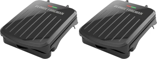 Miniatura 2 de George Foreman Parrilla de tamaño familiar y prensa para panini, revestimiento cerámico antiadherente, pendiente para eliminar grasa, ángulo