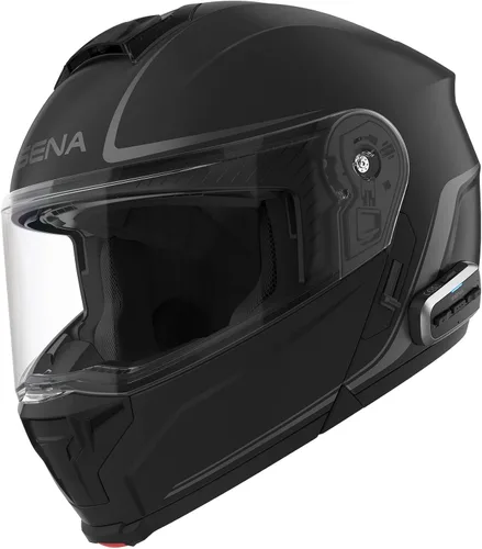 Sena OUTRUSH 2 - Casco modular de motocicleta inteligente con conectividad Bluetooth y comunicación de intercomunicación de malla Negro mate