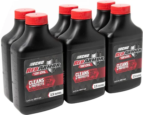 6550025 Mezcla de aceite Red Armor de 2 ciclos de 2 tiempos de alto rendimiento, semisintéticos, limpia y protege contra la acumulación de carbono,