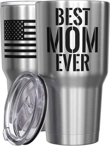 Miniatura 40 de We The People Holsters - Momma Bear - Vaso de café - Taza de viaje de café con bandera americana - Vaso grabado - Vaso termo doble - 30 onzas
