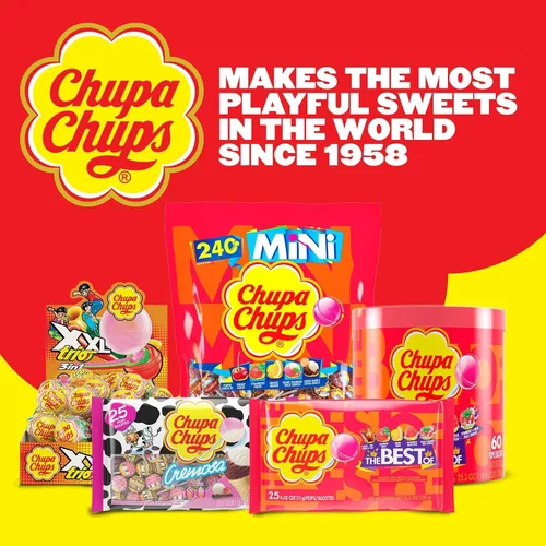 Miniatura 8 de Chupa Chups Paletas Candy, 40 ventosas de caramelo para niños, helado de cremosa, 2 sabores cremosos surtidos, para regalos, fiestas, oficina, 40