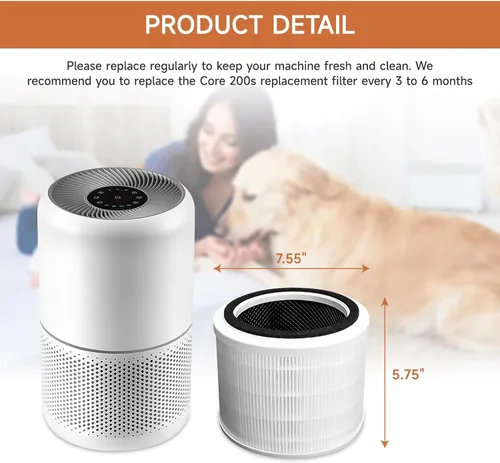 Miniatura 4 de Paquete de 2 filtros de repuesto Core 200S compatibles con LEVOIT Core 200S Smart WiFi purificador de aire