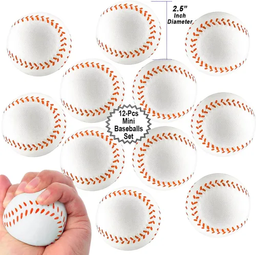 Minipelotas deportivas para juguete de suvenir de fiesta para niños, balón de fútbol, baloncesto, fútbol, béisbol (paquete de 12). Espuma para