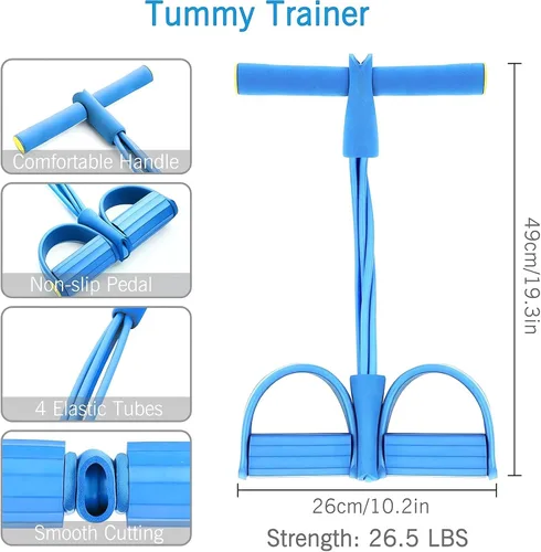 Miniatura 6 de 21 Bandas de Resistencia para Fitness - 4 Tubo Pedal Tirador de Tobillo - 2023 Nuevo Juego de Bandas Elásticas para Sentadillas y Estiramiento