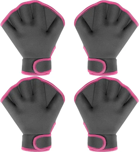 Miniatura 8 de 2 pares de guantes acuáticos de natación, guantes de entrenamiento de natación de mano, guantes de natación para hombres y mujeres, guantes de malla