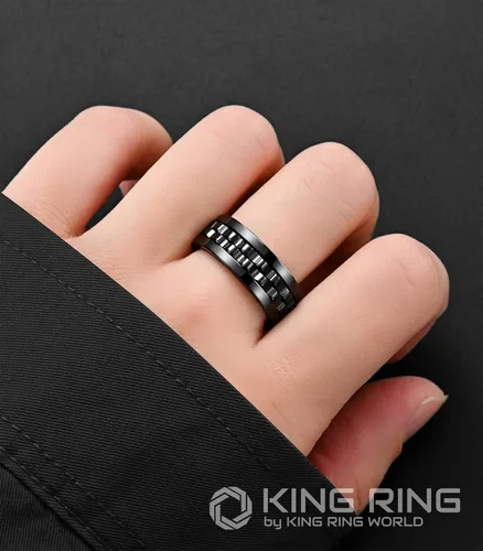 Miniatura 4 de King Ring Anillos giratorios de engranajes de 0.315 pulgadas Anillos para ansiedad ultra pulidos para hombres y mujeres Diseñado en Estados Unidos