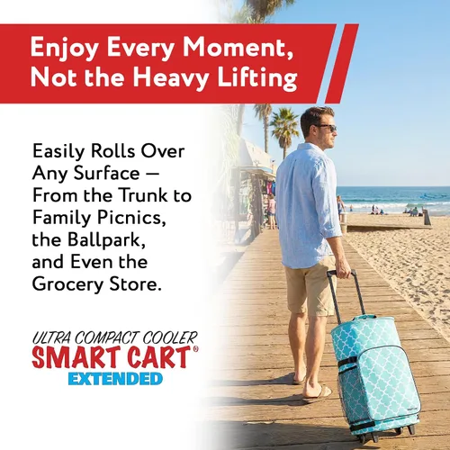 Miniatura 8 de dbest products - Nevera tipo carrito inteligente ultra compacta extendida, con aislamiento, con plataforma trasera, plegable, para barbacoa, playa