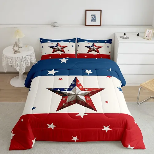 Miniatura 31 de Feelyou Juego de edredón de camuflaje del ejército con bandera estadounidense, decoración militar, camuflaje verde selva, bandera de Estados Unidos
