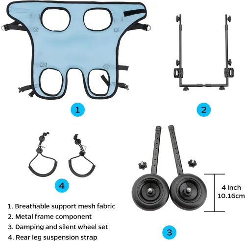 Miniatura 9 de celestaura Silla de ruedas para perros para patas traseras, carrito para silla de ruedas para perros, sillas de ruedas para perros y gatos con patas