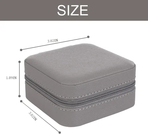 Miniatura 2 de KElofoN Organizador de joyas de viaje, joyero de viaje, caja organizadora de joyas pequeña para niñas y mujeres (1, gris completo)