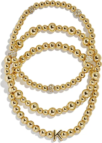 Miniatura 21 de BaubleBar Juego de pulsera Pisa para mujer, tres pulseras de cuentas chapadas en oro, joyería de moda, regalo de moda