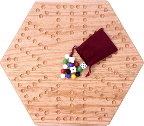 Miniatura 4 de Juego de mesa Aggravation (Wahoo), con tablero de madera maciza de roble, doble cara, 16" de ancho