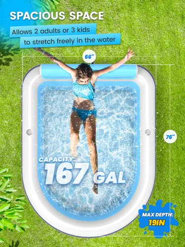 Miniatura 2 de VISTOP Piscina inflable para adultos o niños con asientos/portavasos, grandes y gruesos, piscina fresca para la familia, piscina de agua inflable