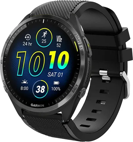 Miniatura 6 de Lamshaw Correas compatibles con Garmin Forerunner 965, correas de repuesto clásicas de silicona compatibles con reloj inteligente Garmin Forerunner