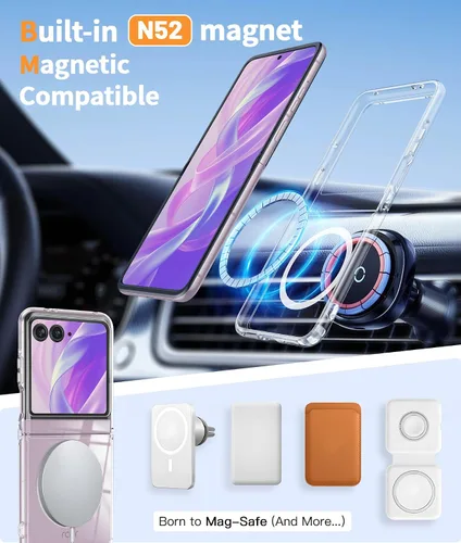 Miniatura 1312 de FNTCASE Funda para iPhone 13 Pro-Max: Fundas magnéticas transparentes compatibles con Magsafe Slim anti amarillamiento protección contra caídas