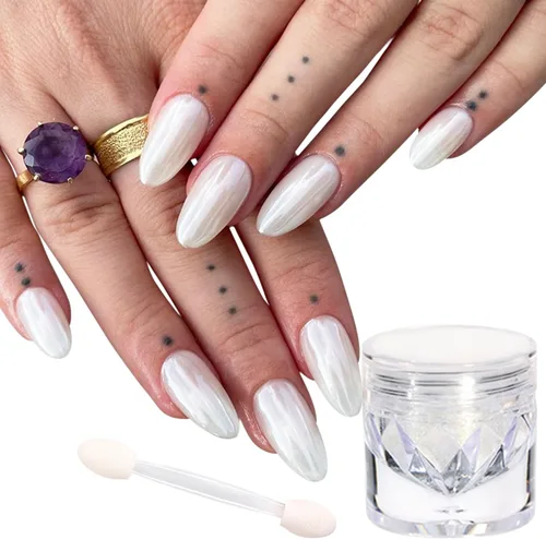 Miniatura 9 de Polvo de uñas cromado dorado para esmalte de uñas de gel, diseño holográfico metálico, efecto espejo dorado, polvo cromado para uñas, arte