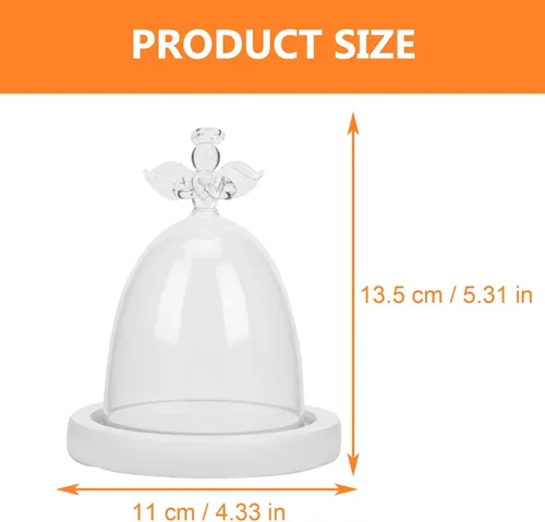 Miniatura 3 de Cabilock Cúpula de cristal de ángel con mango para San Valentín Figura de flores decorativa, cúpula para decoración del hogar, 5.3 x 4.3 x 4.3