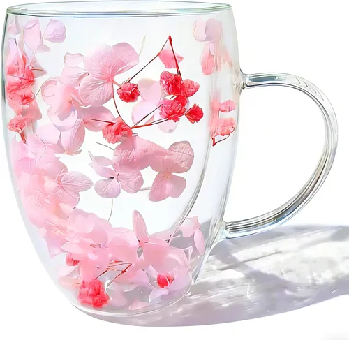 Miniatura 11 de NBHUZEHUA Juego de 2 Tazas de Café de Doble Pared, Juego de Tazas de Vidrio Aisladas, Recién Casados, Compromiso, Aniversario, para Él y Ella