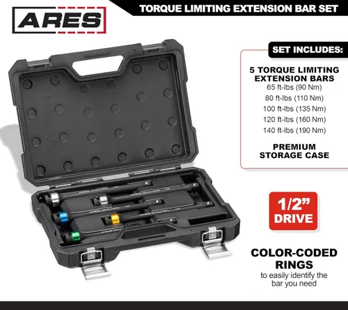 Miniatura 2 de ARES 70367 - Juego de barras de extensión de limitación de par - Cromo Moly - Barras de grado de impacto de 8 pulgadas de largo - Acción flexible