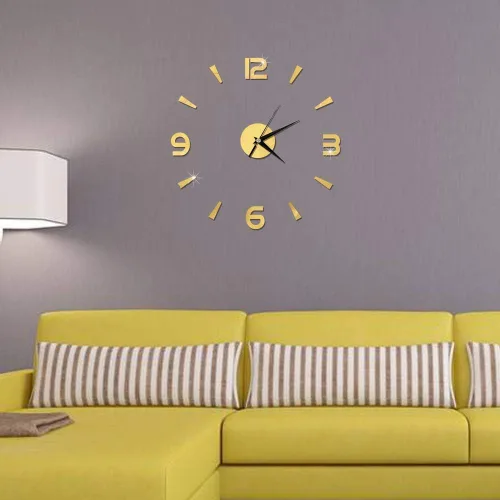 Miniatura 13 de HERCHR Reloj 3D, reloj de pared de bricolaje, reloj de pared grande y moderno, sin marco, calcomanías de pared, decoración de reloj, kit de reloj