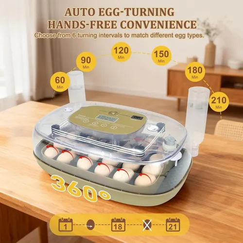 Miniatura 4 de Gen III - Incubadora automática de 24 huevos, humedad adaptativa basada en etapas con recarga automática, control de temperatura estable, espaciado