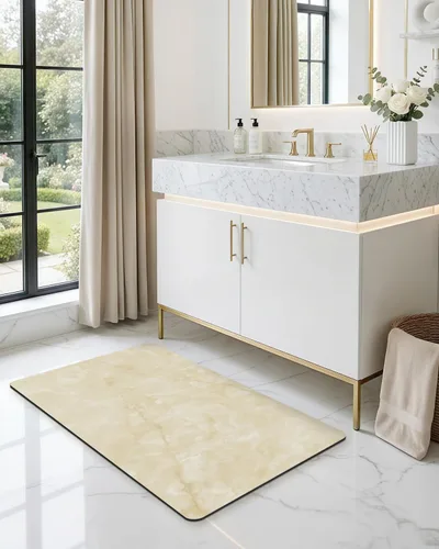 Miniatura 3 de DEXI Alfombra de baño ultra fina, de 16 x 24 pulgadas, antideslizante, para suelo de ducha, absorbente, de secado rápido, de mármol, perfil bajo