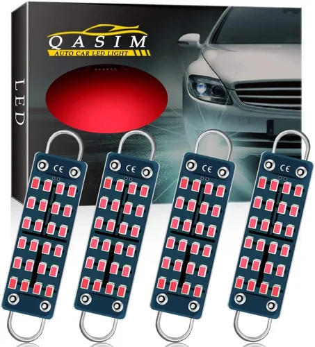 Miniatura 8 de Qasim 44mm (1.73") Bombilla LED de circuito rígido brillante azul, sin polaridad 12V 211-2 212-2 561 562 567 564 RL4410 Luz interior para espejo