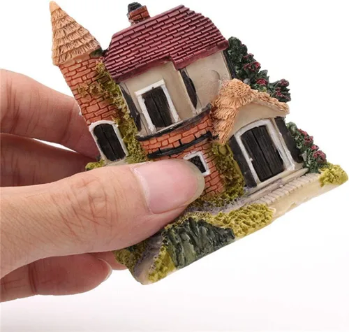 Miniatura 6 de 4 piezas de casa en miniatura de hadas, jardinería, micro paisaje, pueblo, piedra, bonsái, terrario, manualidades, adornos, accesorios, decoración