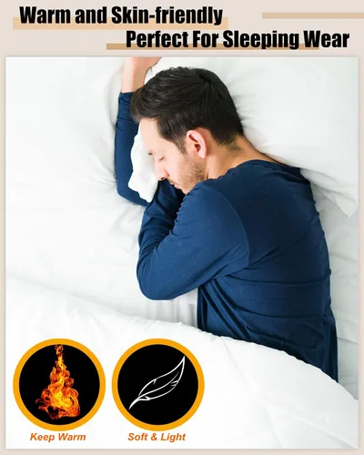 Miniatura 5 de Juego de 4 ropa interior térmica para hombre, suave, larga, de algodón, cálida, ropa interior térmica para hombre, para clima frío e invierno