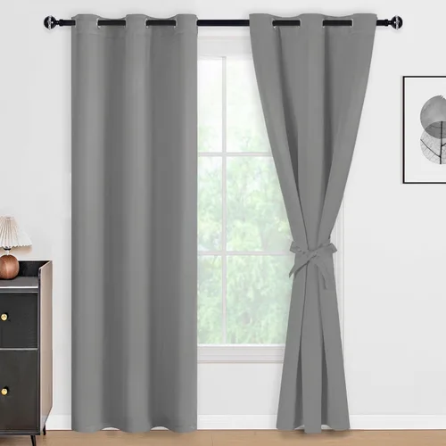 Miniatura 147 de DWCN Cortinas 100% opacas de 84 pulgadas de largo para dormitorio con forro negro, paneles de cortina de ventana de doble capa con aislamiento Azul