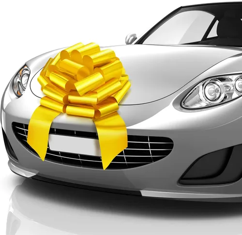 Miniatura 20 de Zoe Deco Lazo grande para automóvil (rojo, 18 pulgadas), lazos de regalo, lazo gigante para automóvil, lazo de cumpleaños, enorme lazo