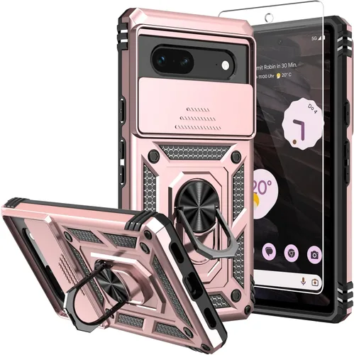 Miniatura 7 de Funda para Pixel 7a, con protectores de pantalla y funda para cámara, [grado militar] de 16 pies. Funda protectora probada contra caídas con soporte