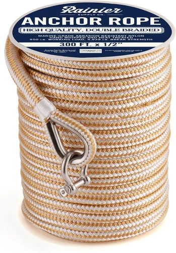 Miniatura 19 de RainierSupplyCo Cuerda de anclaje para barco - Línea de anclaje de cuerda marina trenzada doble - 100/150 / 200/300 pies de línea de navegación