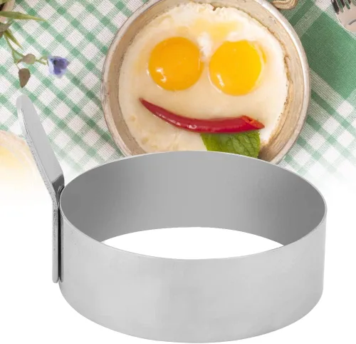 Miniatura 2 de Anillo redondo de acero inoxidable de 3.5 pulgadas para freír huevos, panqueques, moldes para cocinar para el desayuno