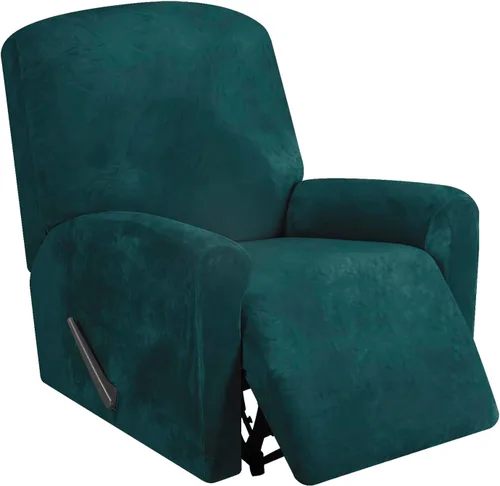 Miniatura 11 de FestiCorp Fundas para sillón reclinable de terciopelo real, 4 piezas de fundas para sillón reclinable pequeño Lazy Boy, fundas elásticas para sofá