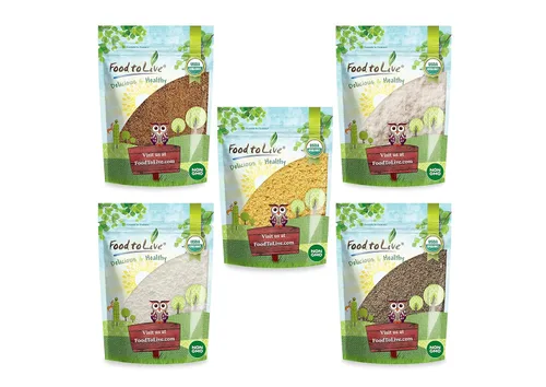Miniatura 2 de Food to Live - Ingredientes orgánicos para hornear en una caja de regalo. Un paquete variado de harina de coco orgánica, harina de chía, azúcar
