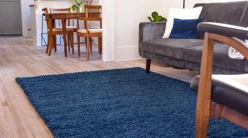 Miniatura 13 de Unique Loom Solid Shag Collection - Alfombra rectangular de 5 pies 1 pulgada x 8 pies, azul zafiro/azul marino Zafiro Azul/Azul Marino
