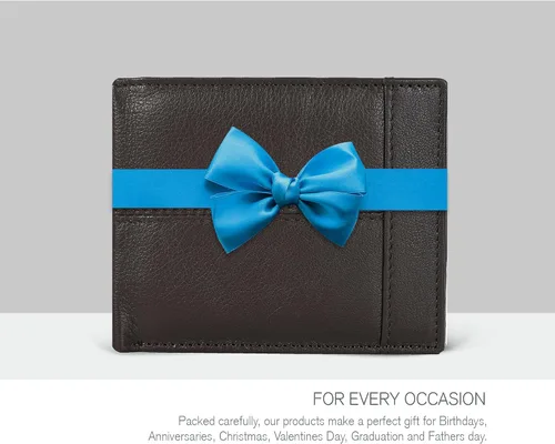 Miniatura 5 de Cartera para bolsillo frontal, bloqueo RFID, de piel, plegable, con ventana de identificación, para hombre