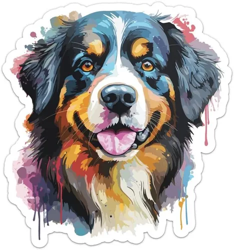 Miniatura 37 de Generic Colorida acuarela Shih Tzu - Calcomanía de vinilo impermeable para automóvil, laptop, pared, ventana, botella de agua, tamaño adhesivo