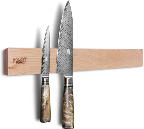 Miniatura 7 de FINDKING Tira magnética de madera para cuchillos, soporte magnético para utensilios de pared, refrigerador, estante de madera para cuchillos de Beige