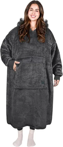 Miniatura 60 de Tirrinia Sudadera Manta de Gran Tamaño con Capucha, Mantas Sherpa Esponjosas Vestibles, Manta Sudadera Reversible y Acogedora, Regalo para Adultos #
