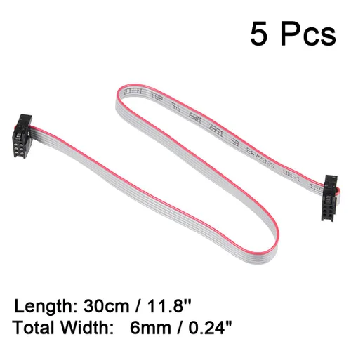 Miniatura 2 de uxcell IDC 6 pines conector plano cinta cable hembra longitud 11.8 in 0.079 in paso, 5pcs